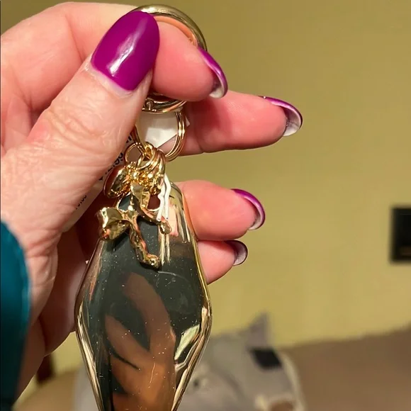 NIB Piper K Teddy Bear Key Chain & Bag Charm Gold Tone Heart and Bow - Picture 5 of 8